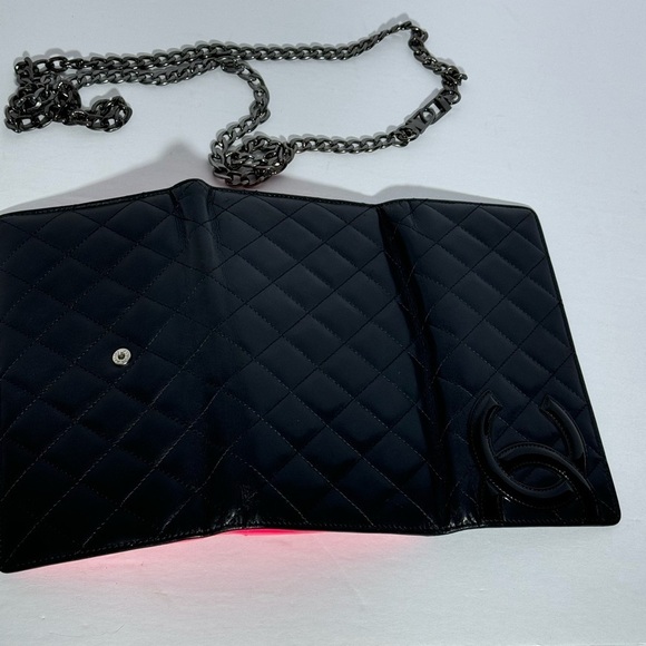CHANEL CAMBONE BLACK QUILTED LAMBSKIN WALLET/CROSSBODY - Picture 8 of 15